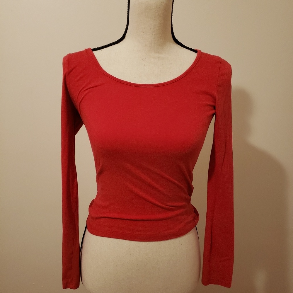 Red Shirt with Criss Cross back